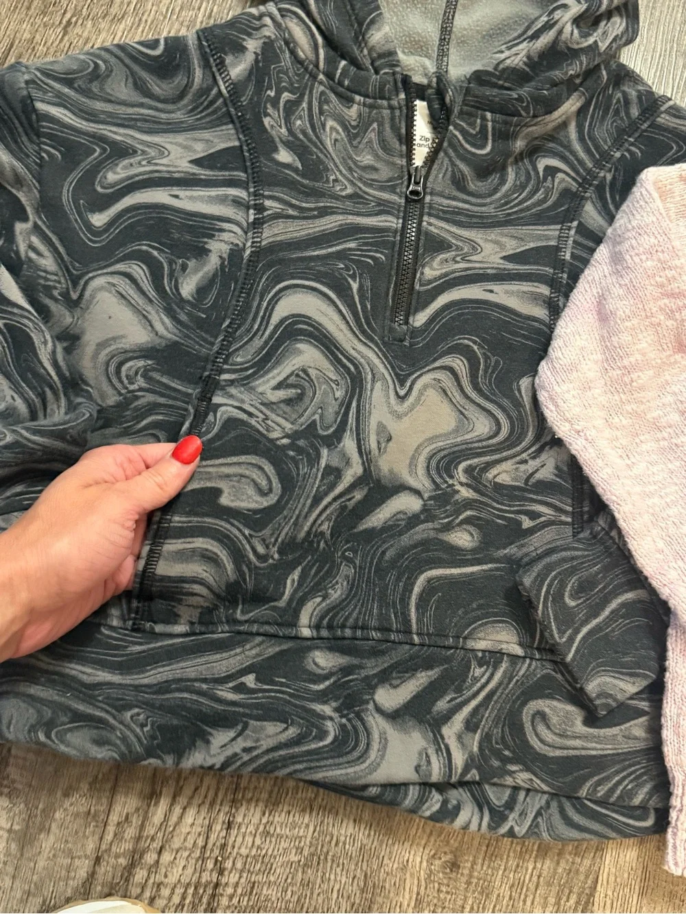 Girls Marble Cropped Hoodie and Button Front Cardigan
